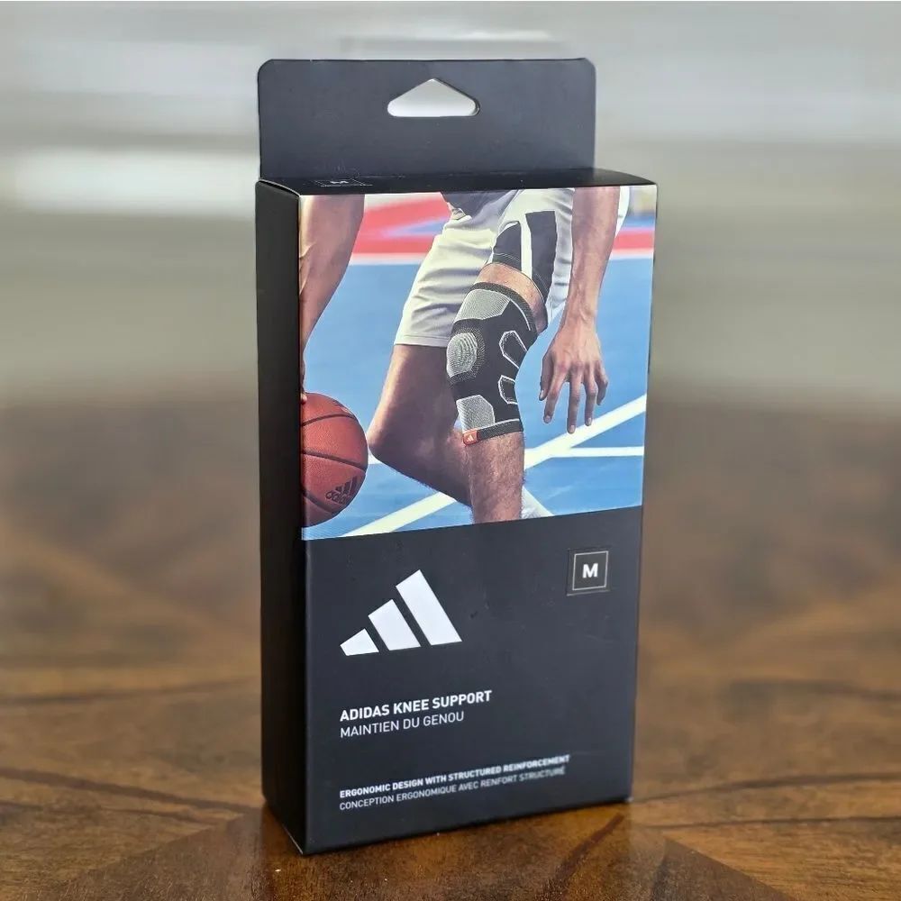 Adidas Knee Support Brace Sleeve Men's Medium M Black Basketball Gym Training LE